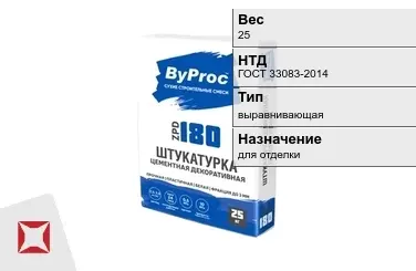 Штукатурка ByProc 25 кг для потолка в Кокшетау