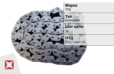 Цепь металлическая для элеватора 38 мм ТРД ГОСТ 4267-78 в Кокшетау