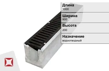 Чугунный лоток для дорог 1000х900х200 мм ГОСТ 32955-2014 в Кокшетау