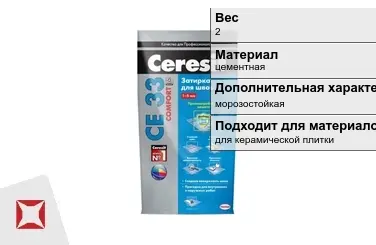 Затирка для плитки Ceresit 2 кг зеленая в пакете в Кокшетау